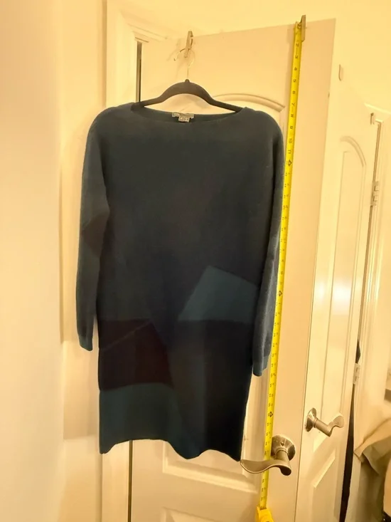 Vince Navy Blue Colorblock Sweater Dress - Picture 4 of 5